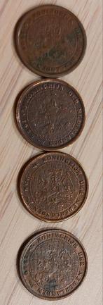 4x halve cent uit 1909, 1922, 1936 en 1940, Postzegels en Munten, Munten | Nederland, Ophalen of Verzenden, Koningin Wilhelmina