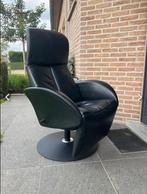 Relaxfauteuil Jori zwart leer, Ophalen, Zo goed als nieuw, Leer