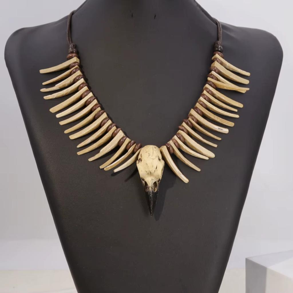 Viking Ketting Met Kraaienschedel, Overige materialen, Verstelbaar, Overige kleuren, Verzenden