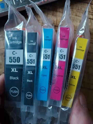 Zak vol inkt cartridges voor Canon pixma c-550/551 te koop beschikbaar voor biedingen