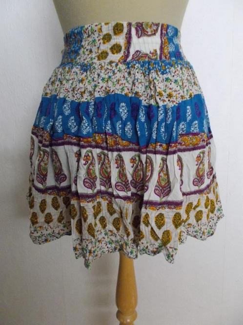 Fleurig Ibiza/hippie/batik look print rokje! 40, Kleding | Dames, Rokken, Zo goed als nieuw, Maat 38/40 (M), Blauw, Boven de knie