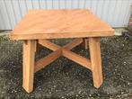 Massief Eiken Tafeltje, Huis en Inrichting, Tafels | Bijzettafels, Gebruikt, Vierkant, 55 tot 75 cm, Hout