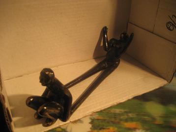 Wijn fles houder bronzen beeld van heer en dame beschikbaar voor biedingen