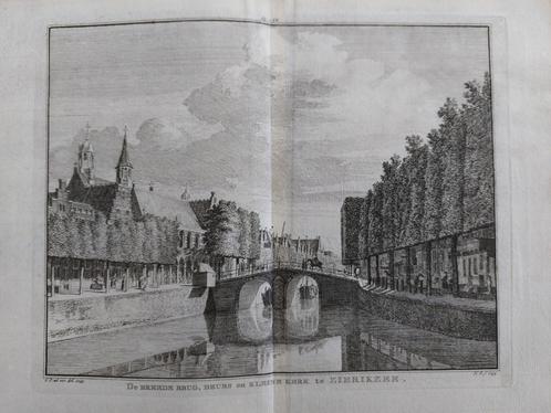 65,68 / De Brede brug , Beurs en kleine kerk in Zierikzee, Antiek en Kunst, Kunst | Etsen en Gravures, Ophalen of Verzenden