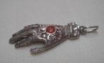 Zilveren antieke hanger hand nr.518, Sieraden, Tassen en Uiterlijk, Antieke sieraden, Verzenden, Zilver, Hanger