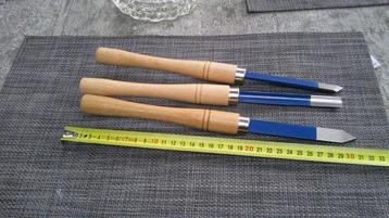 set van drie hout beitels - Gutsen - houtdraai - gereedschap beschikbaar voor biedingen