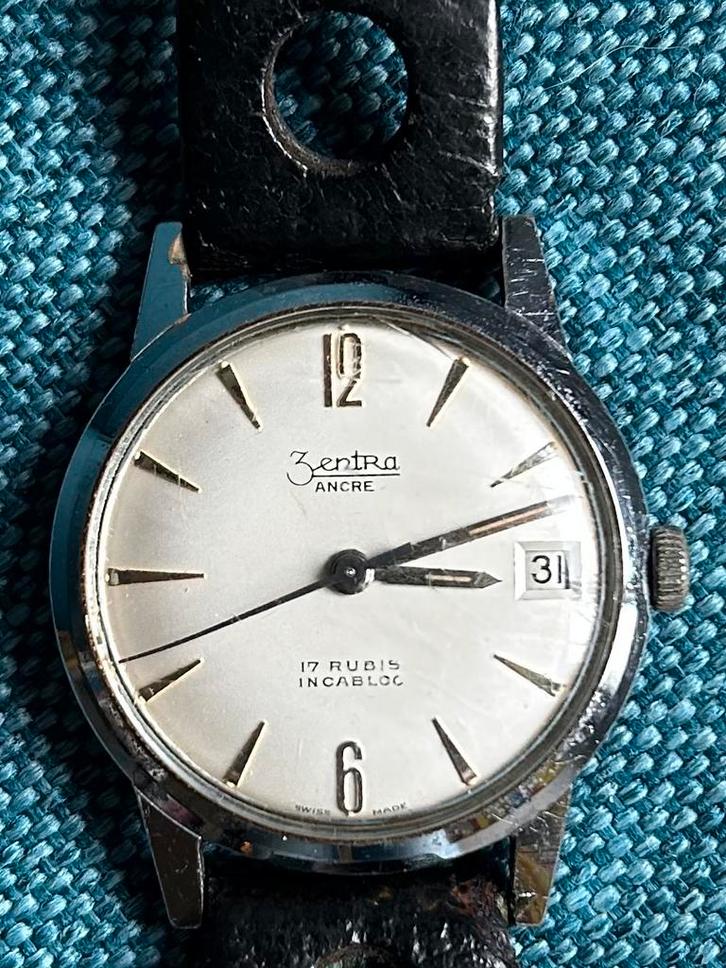 Vintage Zentra Ancre Polshorloge - Jaren 60, Sieraden, Tassen en Uiterlijk, Horloges | Heren, Gebruikt, Polshorloge, Overige merken