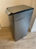Simplehuman slanke afvalbak met touch-bar RVS, Huis en Inrichting, Ophalen, 50 tot 75 cm, 40 liter of meer, Zo goed als nieuw