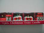 kerstkaarsen trein nieuw in verpakking locomotief en 3 wagon, Diversen, Kerst, Ophalen of Verzenden, Nieuw