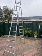 Aluminium reformladder 2x12 sporten., Doe-het-zelf en Verbouw, Ladders en Trappen, Ophalen of Verzenden, Zo goed als nieuw, 4 meter of meer