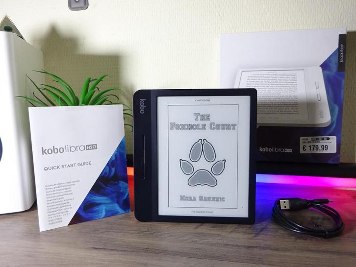 Kobo Libra H2O e-reader, zwart, indoosje, als nieuw, Computers en Software, E-readers, Zo goed als nieuw, 7 inch, 8 GB, Touchscreen