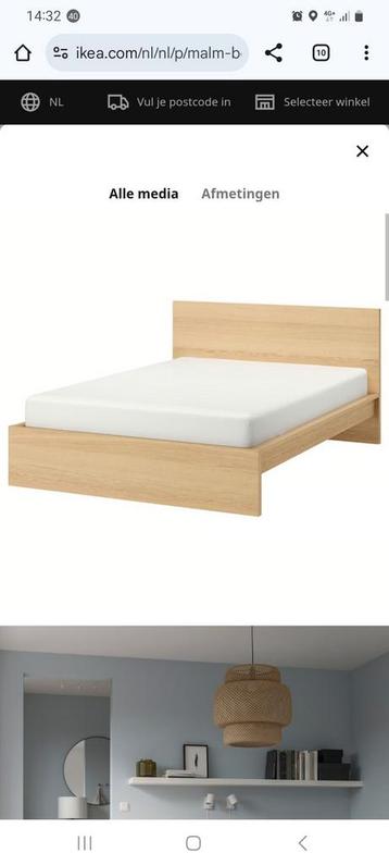 Zgan ikea malm bed 140x200 met lattenbodems - afbeelding 2