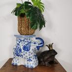 Vintage chinoiserie keramiek olifanten planten tafeltje, Ophalen of Verzenden
