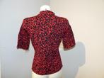 Nikkie nieuw stretch truitje rode hartjes print Nieuw 42, Kleding | Dames, Verzenden, Zwart, Maat 42/44 (L), Nieuw