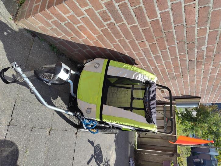 Fietskar kinderen + jogger!, Fietsen en Brommers, Fietsaccessoires | Aanhangers en Karren, Gebruikt, Kinderkar, 40 tot 60 kg, Opvouwbaar