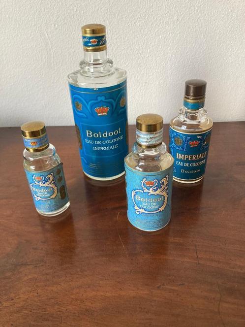 4 verschillende lege Boldoot Eau de cologne Imperiale, Verzamelen, Parfumverzamelingen, Gebruikt, Parfumfles, Ophalen of Verzenden