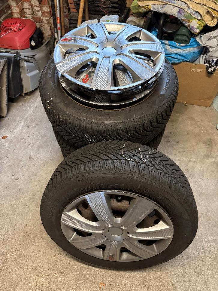 Winterbanden met velg, Auto-onderdelen, Banden en Velgen, Banden en Velgen, Winterbanden, 16 inch, 205 mm, Personenwagen, Gebruikt