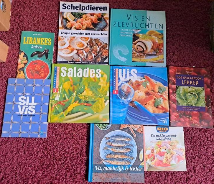 Kookboeken vis en zeevruchten €1 totaal, Boeken, Kookboeken, Gelezen, Hoofdgerechten, Ophalen