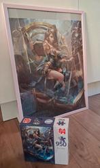 Jumbo puzzel in roze lijst, Ophalen of Verzenden, 500 t/m 1500 stukjes, Zo goed als nieuw