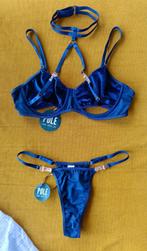 Sexy setje met half open BH, string en choker, Kleding | Dames, Ondergoed en Lingerie, Pole, Verzenden, Blauw, BH
