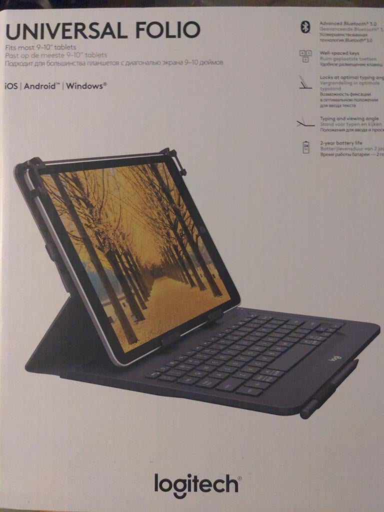 Logitech Universal Folio - 9-10 inch Tablet Hoes, Logitech, Nieuw, Bescherming voor- en achterkant, Universeel 9-10 inch