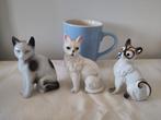 Drie porseleinen katjes, Ophalen of Verzenden, Zo goed als nieuw, Beeldje of Figuurtje