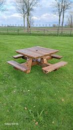 Robuuste picknicktafel eikenhout, Tuin en Terras, Picknicktafels, Ophalen of Verzenden, Zo goed als nieuw