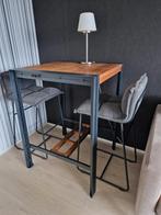 Stijlvolle set van bartafel met 2 krukken, Met voetsteun, Ophalen of Verzenden, Zo goed als nieuw, 90 cm of meer