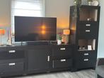 Massief houten meubelset, dressoir, kast, tv kast salontafel, Ophalen, Gebruikt, Eikenhout, 25 tot 50 cm