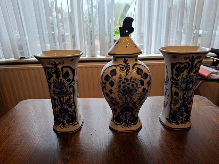 Delfts Blauw Vaas Set - Groot & Klein, Antiek en Kunst, Antiek | Vazen, Ophalen