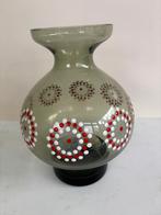 vintage glazen vaas met stipwerk, Antiek en Kunst, Antiek | Vazen, Ophalen of Verzenden