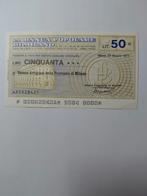 Italië 50 Lire 1977 aunc - Banca Popolare di Milano, Ophalen of Verzenden, Los biljet