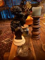 Romantisch zwart beeld op marmeren voet, Ophalen of Verzenden