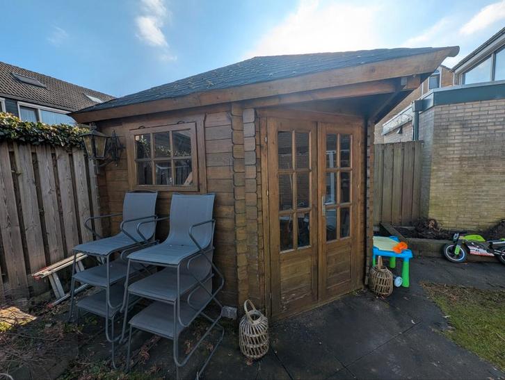 Houten Vijfhoekig Tuinhuis - Zelf Demonteren, Tuin en Terras, Tuinhuizen, Gebruikt, Tuinhuis, Hout, 250 tot 500 cm, 200 tot 400 cm