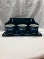 Emaille petrol blauw  zand zeep soda rekje, Antiek en Kunst, Antiek | Emaille, Ophalen of Verzenden