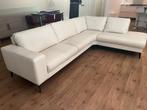 Hoekbank , creme/beige leder, Huis en Inrichting, Ophalen, 250 tot 300 cm, Hoekbank, Zo goed als nieuw