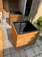 2x Douglas lamellen plantenbak outdoor, Tuin en Terras, Bloembakken en Plantenbakken, Ophalen, Vierkant, Nieuw, 60 tot 100 cm