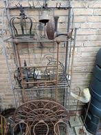 Diverse brocante accessoires o.a gietijzeren, Tuin en Terras, Tuinwanddecoratie, Ophalen, Gebruikt