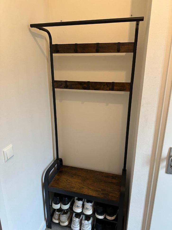 Industriële kapstok met schoenenrek, Huis en Inrichting, Woonaccessoires | Kapstokken, Zo goed als nieuw, Wandkapstok, 150 tot 200 cm