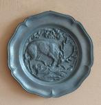 antiek tinnen sierbord "hert",  volgnr 12, Antiek en Kunst, Ophalen of Verzenden