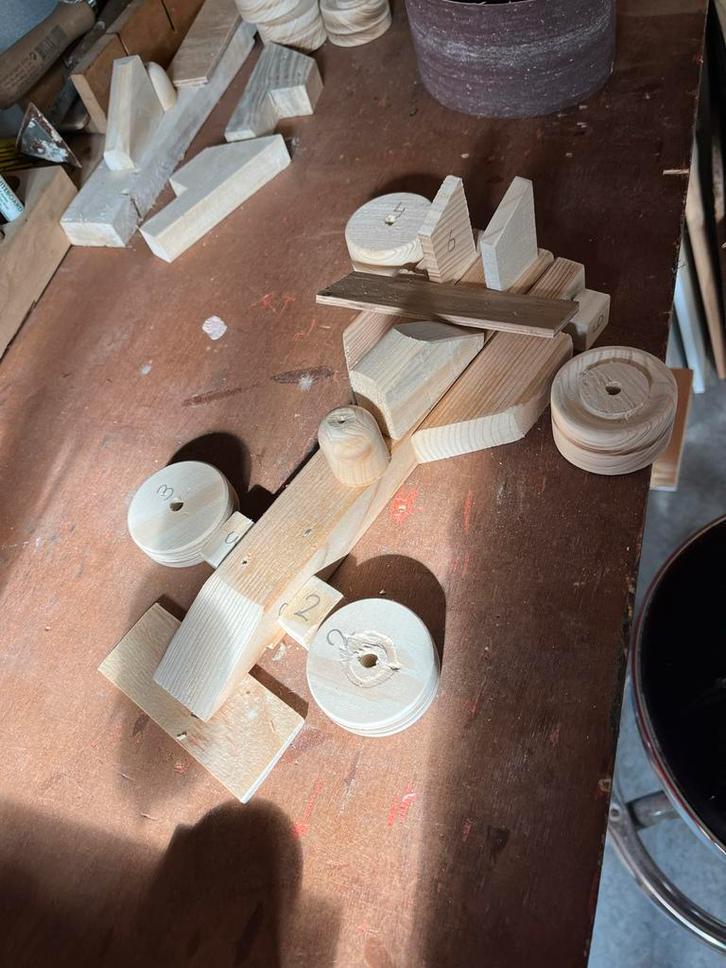 Houten Raceauto Doe-Het-Zelf Pakket, Antiek en Kunst, Antiek | Speelgoed, Ophalen of Verzenden