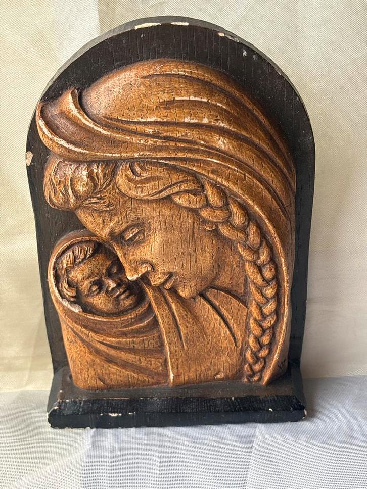 Vintage Madonna met Kind gipsen Beeld, Antiek en Kunst, Kunst | Beelden en Houtsnijwerken, Ophalen of Verzenden