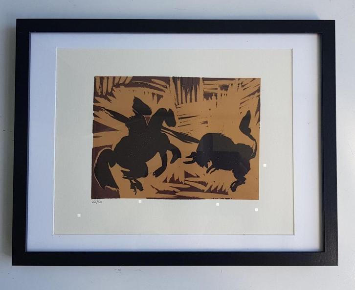 Picasso The Goading of the Bull Linocut Genummerd, Antiek en Kunst, Kunst | Litho's en Zeefdrukken, Ophalen of Verzenden