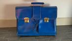 Vintage schooltas blauw, Sieraden, Tassen en Uiterlijk, Tassen | Schooltassen, Ophalen, Zo goed als nieuw, Blauw, Aktetas of Boekentas