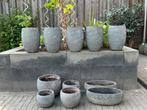 Mooie bloempottenset te koop (11st), Ophalen, Zo goed als nieuw, Rond, 30 tot 60 cm