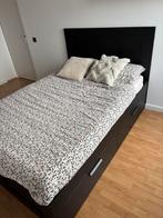 Bed IKEA Brimnes zwart 140 x 200 incl. Lattenbodems, Ophalen
