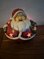 Vrolijke kerstman van aardewerk voor waxinelichtje, Ophalen of Verzenden