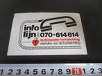 sticker Nederlandse Hartstichting INFO LIJN 070-614614, Verzamelen, Ophalen, Zo goed als nieuw, Bedrijf of Vereniging