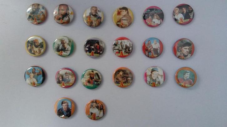 The A-team a team Ateam KLEINE buttons set serie, Verzamelen, Speldjes, Pins en Buttons, Zo goed als nieuw, Ophalen of Verzenden