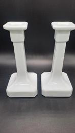Gunther Lambert Kandelaars - Wit Opaline Glas - Set van 2, Antiek en Kunst, Ophalen of Verzenden, Glas